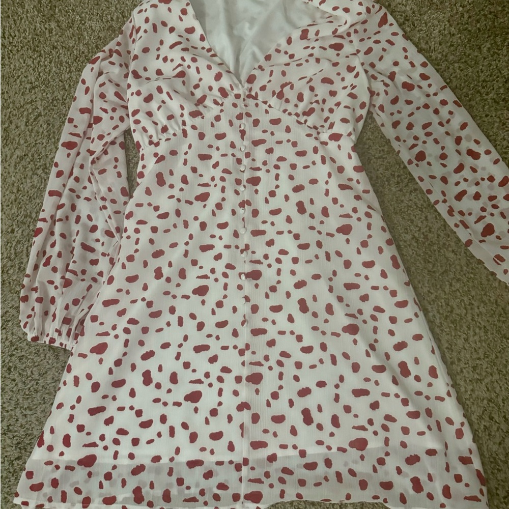 White and Red Polka Dot Dress